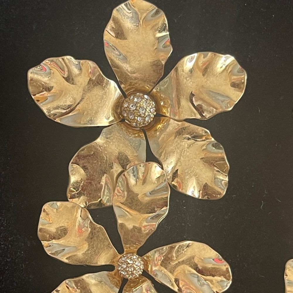 Anthropologie Gold Cherry Blossom Earrings NWOT - Picture 3 of 3